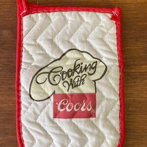 Cooking with Coors vintage hot pad mitt oven pot holder Colorado brewery beer CO